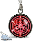 Red Alchemy Transmutation Circle Pendant