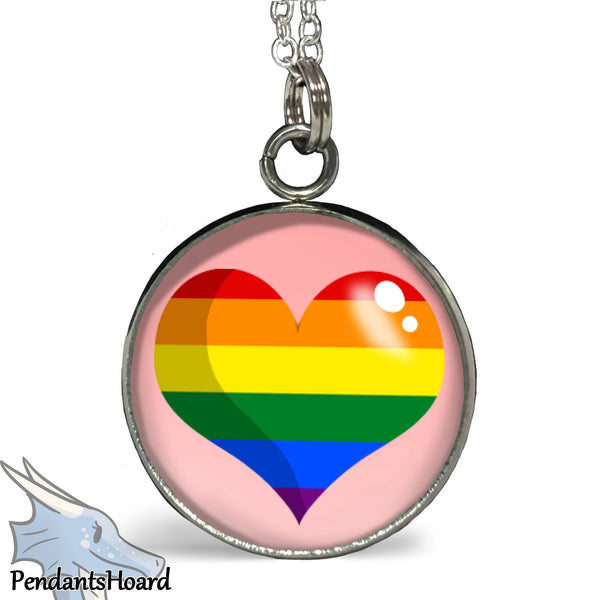 Pride Flag Heart Pendants