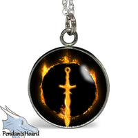 Dark Souls III Inspired Sword and Sign Pendant